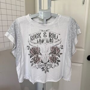 Rock & Roll Country Soul Women's Top - White and Gray